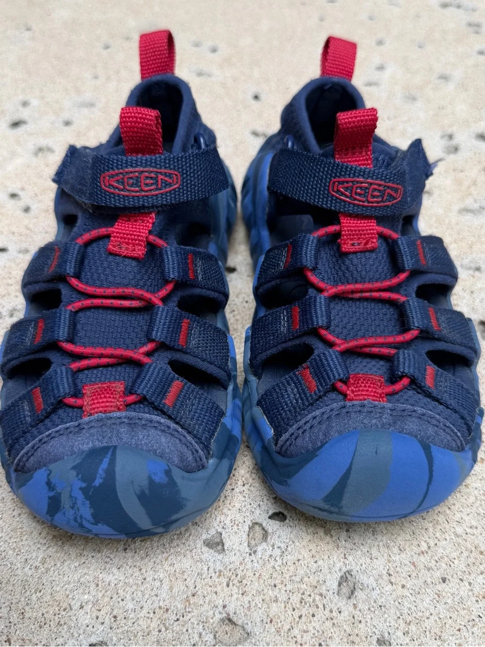 KEEN Kids Navy and Red Hyperport H2 Water Sandal